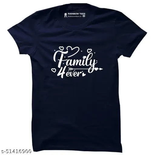 Cotton RAINBOWTEES Men's 4EVER FAMILY T-shirt, multi-colored printed design, short sleeves, men's regular fit