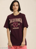 Dillinger Maroon Typography Oversized T-Shirt