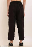 Black high-waisted women trousers with wide leg opening