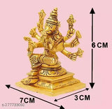 Best Seller, golden-bronze Varahi Amman 8-handed brass statue, traditional Indian God idol, 6cm high, country of origin: India