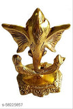 Gold-plated metal trishul, decorative Ganesh idol (18*10 cm), elegant wall hanging for pooja and gifts