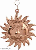 Big size copper Surya Idol, traditional wall hanging for Vastu-compliant home decor
