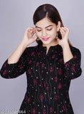 Black embroidered anarkali kameez with flared sleeves