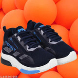 Stylish lightweight sports shoes with a black and blue color scheme, suitable for running, walking, or gym use. Designed for men and boys