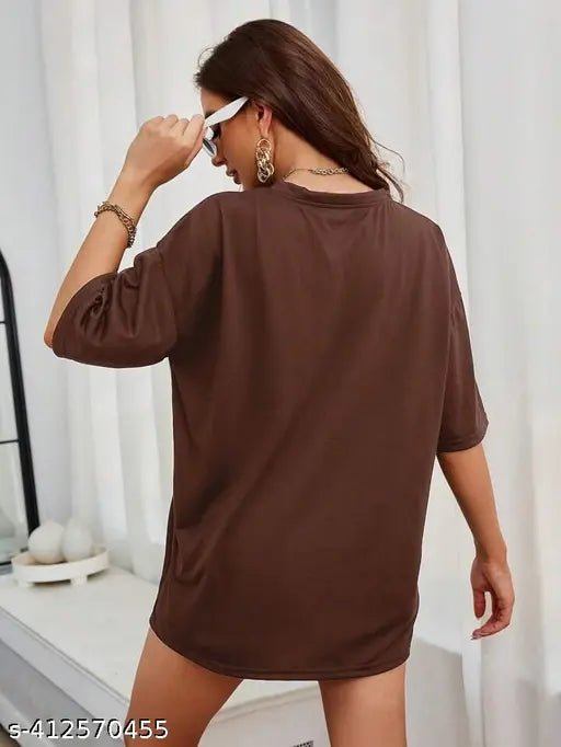 Two-tone brown oversized t-shirt dress