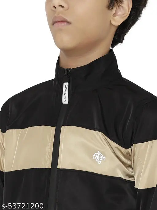 Black and yellow kids jacket, zip closure