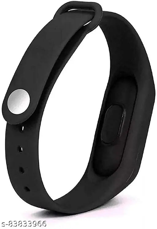 Black silicone watch strap with a digital led display