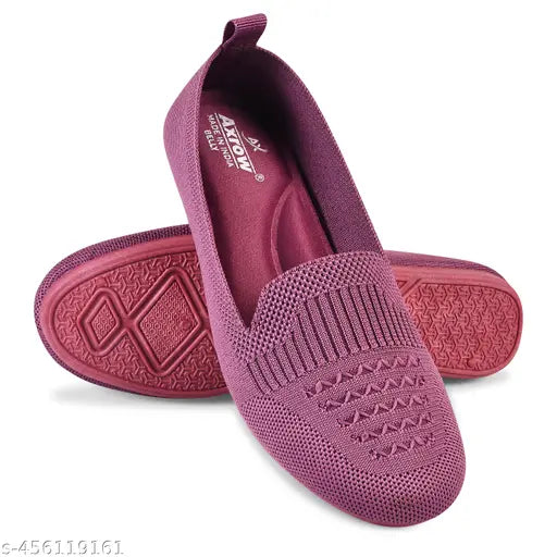 Textured textile ballerina flats for girls by Women Bellies, comfortable and stylish slip-ons in sizes IND-4 to IND-8