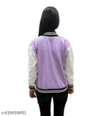 Lavender fleece bomber jacket, solid design for women & girls, Indian-made