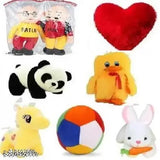 High-quality fabric net Paglu Classic Combo teddy bear set, includes panda & elephant toys, perfect gift for kids (8 pieces)