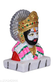 Gold color idol statue of Lord Shyam, adorned with pink and red attire and crown, spirituality and Vastu decor item, religious pooja gift