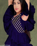 Indian net anarkali kids gown, featuring short sleeves and intricate print pattern for young girls aged 5-16 years, ideal for festivals or events