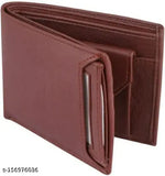 Stylish PU leather wallet, free size, 2 compartments, solid color, ideal for men and women, India-made accessory