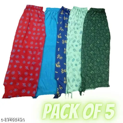 Morvika Kids Girls' multy-print hosiery capri shorts - value pack of 5 pcs for casual daily wear, nightwear, loungewear