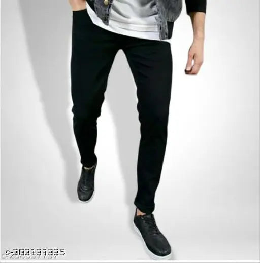 Denim, solid monk men's jeans, BE BLACK PLAIN JEANS, waist size 30, length size 38in