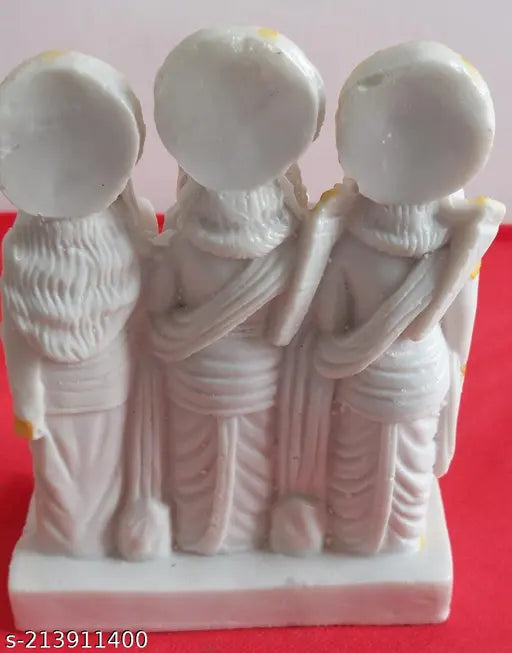 Poly resin Ram idol with Ram, Sita, Laxman, Hanuman - decorative showpiece for temple pooja, 6 inches