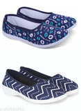 Comfortable & fashionable bellies (2 pack), synthetic slip-on ballerinas in latest JN GLOBE designs for women and girls - India