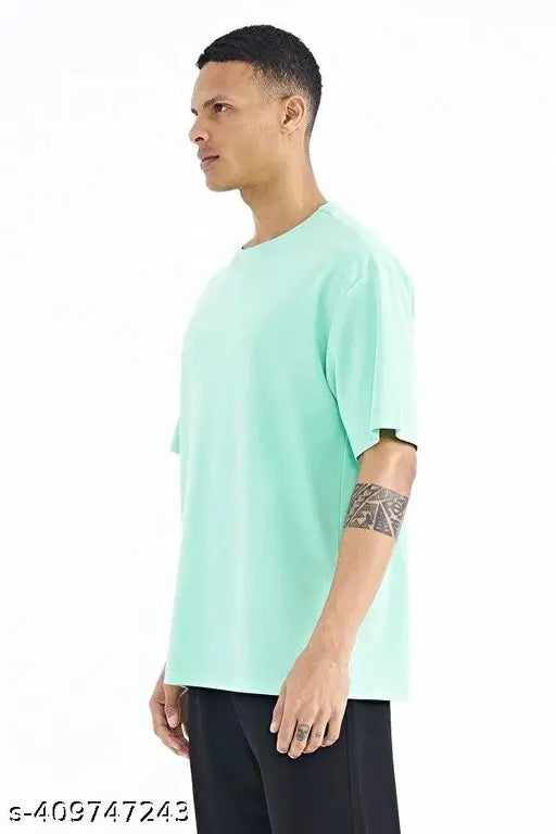 Mens oversized polycotton t-shirt, loose fit, plus size, half sleeves. White t-shirt for men's, 14 color options available in sizes S to 6XL. 100% pure cotton, made in India