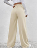 Cream wide-leg trousers