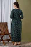 Women's floral printed rayon maternity gownkurti with zippers for breastfeeding - comfortable, stylish, and easy access for nursing. Rayon midi dress for home, office, or parties, perfect for pregnancy wardrobe solutions. Hand wash only, available in M, L, XL, XXL sizes, made in India