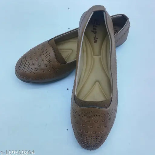 Modern synthetic leather slip-ons for women - soft padding, ballerina style slippers for cozy comfort at home