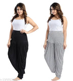 Black and white women's sarong and dhoti combo pack, 2 pieces