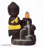 RISE Idols figurine set, Buddha statue sitting on a stream with a waterfall background
