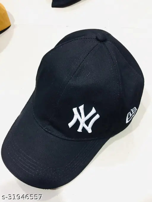 Solid cotton baseball cap, versatile men's cap from India