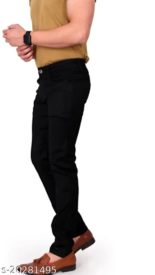 Stylish denim jeans for men, solid pattern, available in sizes 30-40, India origin