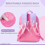 Durable purple gradient nylon school backpack for girls, free size (17"x12"), age range 6-12