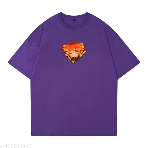 Classic Vogue Zenitsu Agatsuma Anime Oversized Cotton T-shirt, short sleeves, printed design, for men & women, size options available
