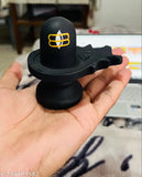 Black polyresin Shivling idol for home temple, Indian handcrafted small Shankar Net figure