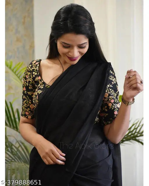 Designer fancy georgette sari with heavy blouse