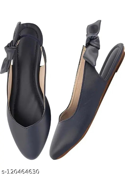 Black leather slip-on ethnic sandals from the SUPER FANCY Letest Collection for women and girls, solid pattern
