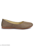 Synthetic ballet flats by Kav Ya, embellished in Indian designs, available in sizes IND-4 to IND-8