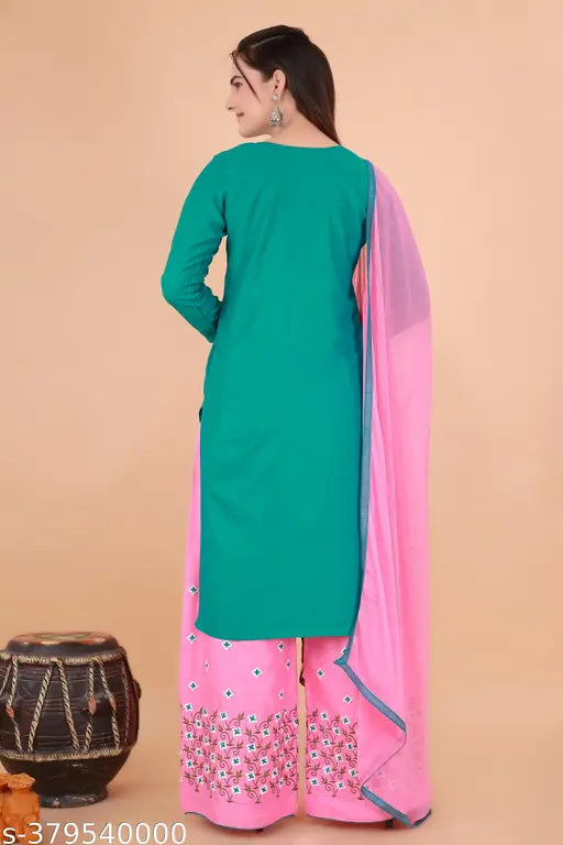 Rayon Anarkali floral printed kurta pant set with dupatta, embroidered and three-quarter sleeves, solid kurtis for women, India