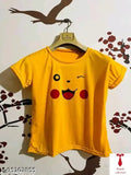 Twill black denim Pikachu jacket and t-shirt combo, stylish women's ensemble with three-quarter sleeves, India origin