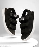 Black, rubber flip flops for boys casual footwear