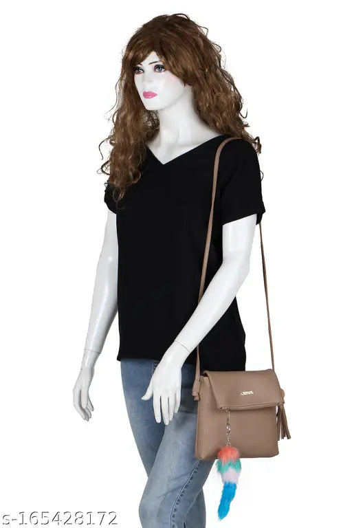 Dark green sling bag with shoulder strap