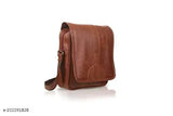 Brown synthetic leather casual crossbody sling bag