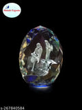 Crystal Saibaba idol, clear crystal with metal base