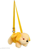 Classy yellow plush toy with adjustable strap in sling bag