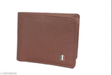 PU Italia Tan wallet, solid pattern, 5 compartments, free size, perfect for Valentine or birthday gifts (length 6cm, width 5cm), made in India