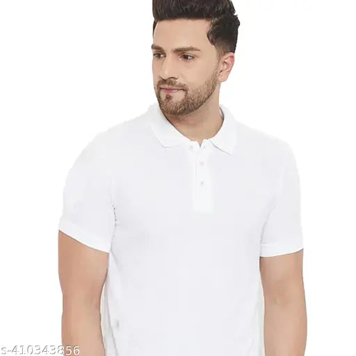 Matty fabric men's cotton blend polo t-shirt, half sleeves, regular fit, bottom neck collar - available in multiple colors and sizes, perfect for all occasions. Made with care by high class designers in India