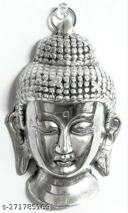 Metal Buddha head statue, 8 cm x 13 cm x 1.5 cm, perfect for home decor or gifts