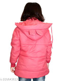 Pink padded children's jacket with hood