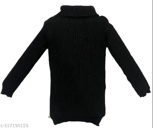 Woolen high-neck sweater set for baby boys and girls (4 pack), solid pattern in winter colors, Indian origin