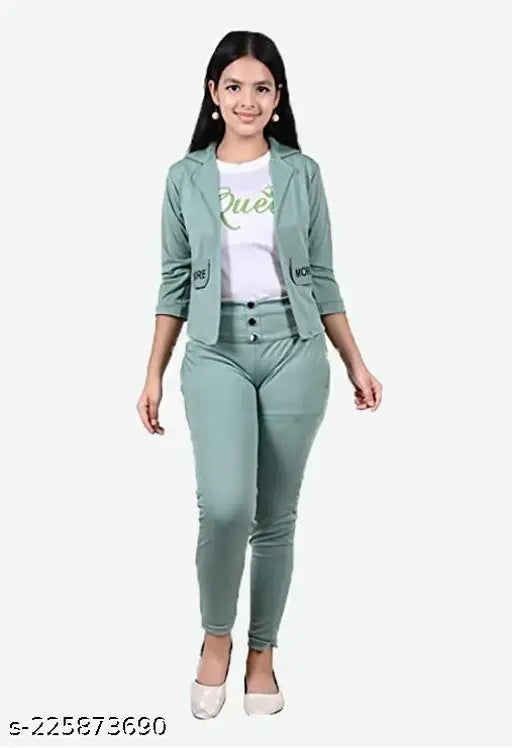 Girl's Mint Green Dress Pack, includes 56 years girl three piece set, 910 years 1112 years 1314 years dress