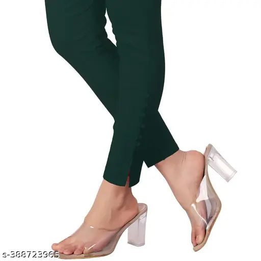 Green velvet pants, women's trousers