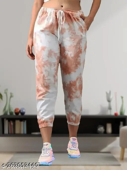 Casual tie-dye cotton blend jeggings for women, regular fit and printed net pattern, size 30